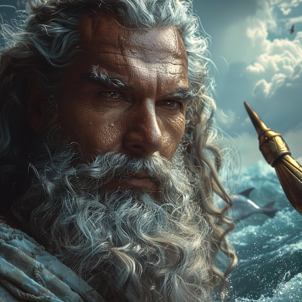 Poseidon, Greek God of Sea, Commands Ocean