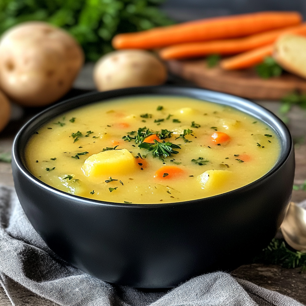 Potato Soup in a Cozy Setting