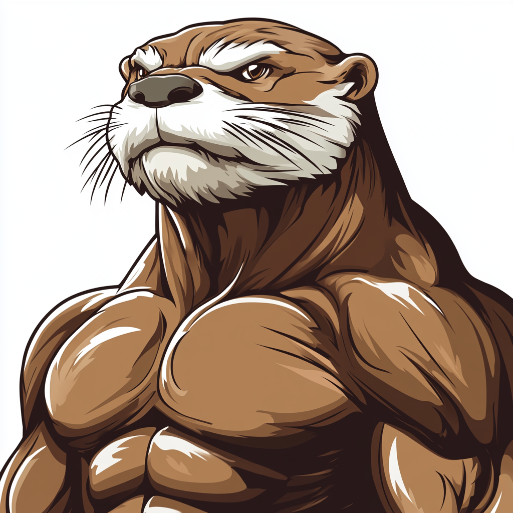 Powerful Giant Otter Mascot for Volleyball Team