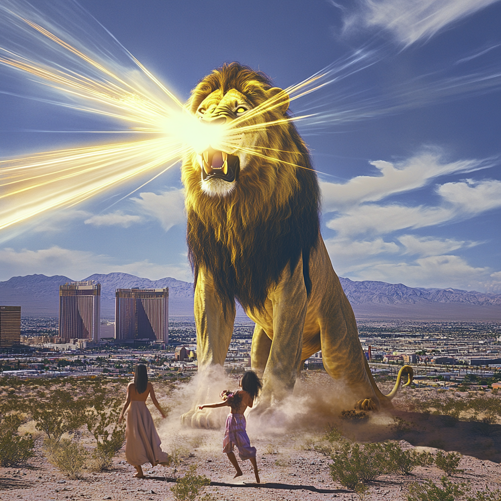 Powerful Lion Goddess Protects Las Vegas City Lands