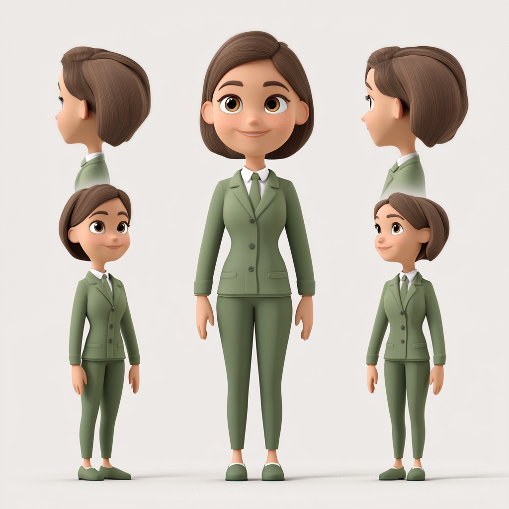 Professional Helpdesk Avatar in Pixar-style Artistry