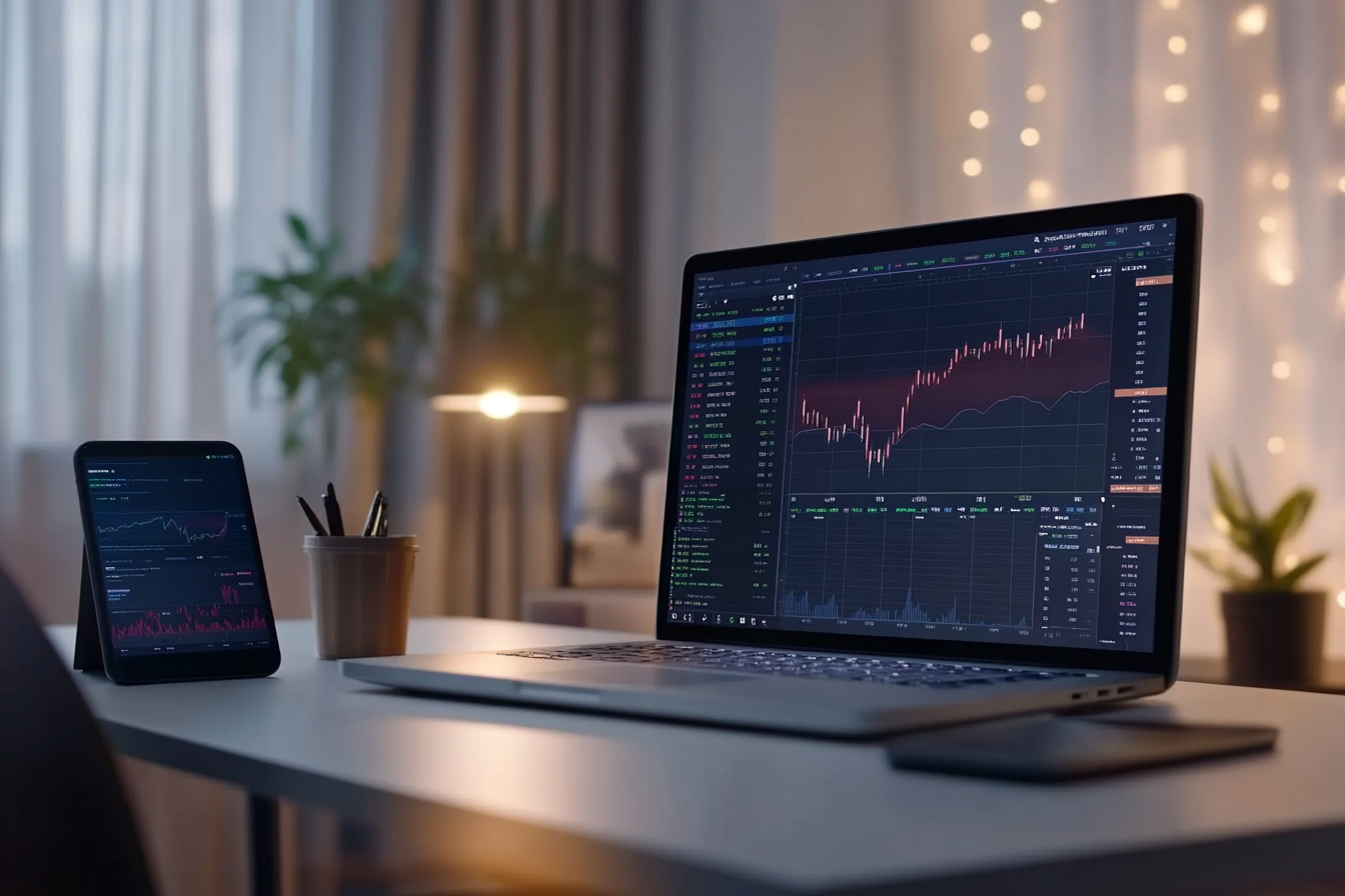 Professional Investment Scene with Financial Charts