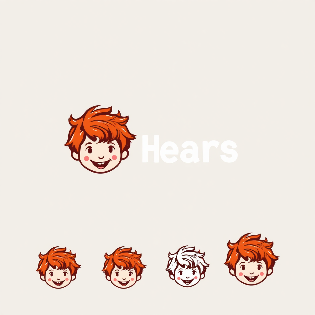 Professional Logo Design of Red-Haired Kids Heads