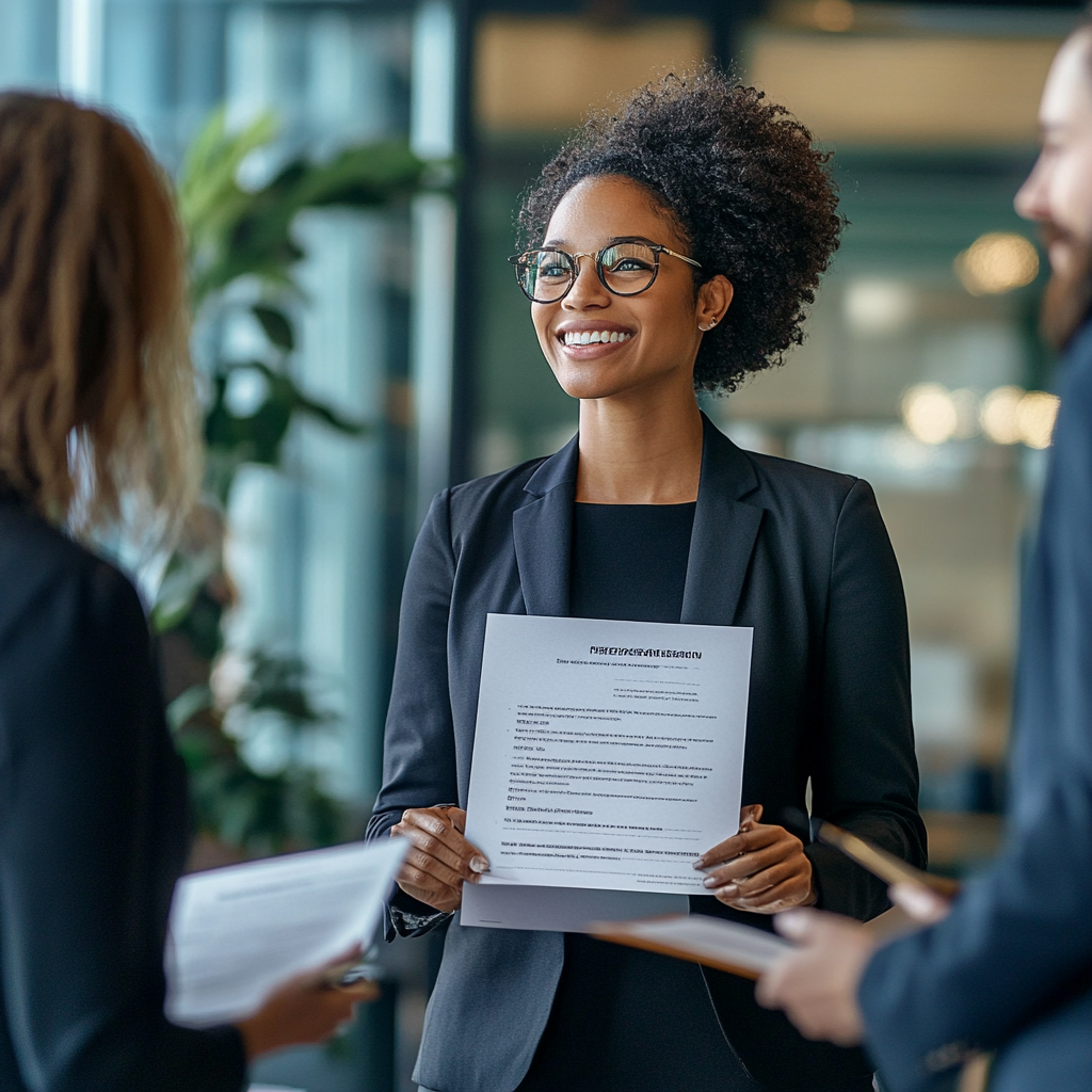 Professional Resume Presentation in Modern Office Setting