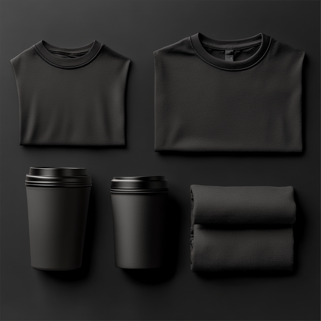 Professional image of blank T-shirt, mug, and hoodie