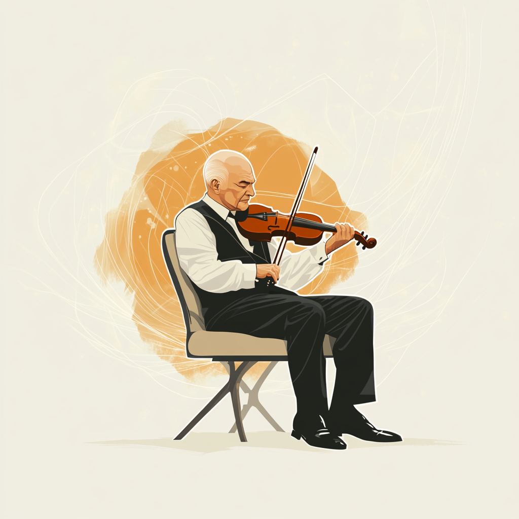 Professor X Playing Violin with Telepathic Guidance