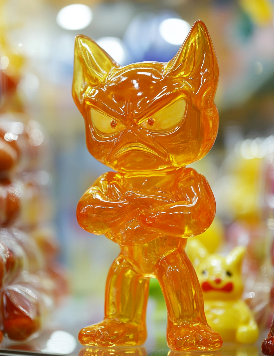 Protesting Ocelot-Coyote-Man Made of Gummy outside Candy Store