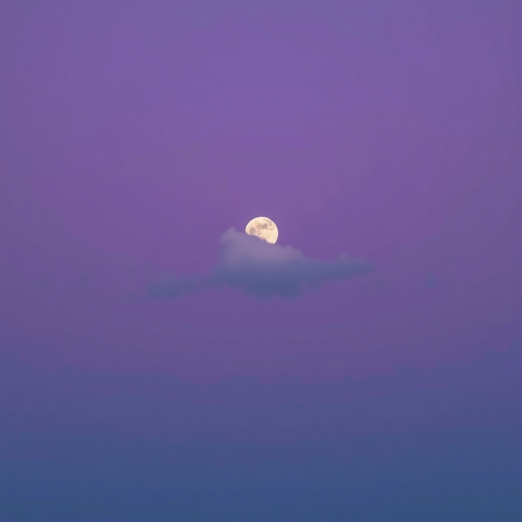 Purple Sky Moon Cloudscape Sample AI Image