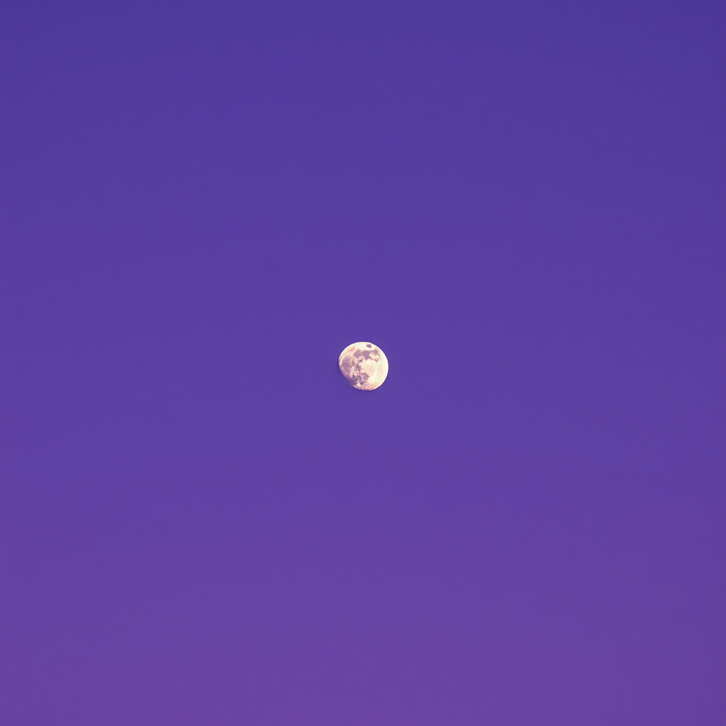 Purple Sky Moon Scene AI Image