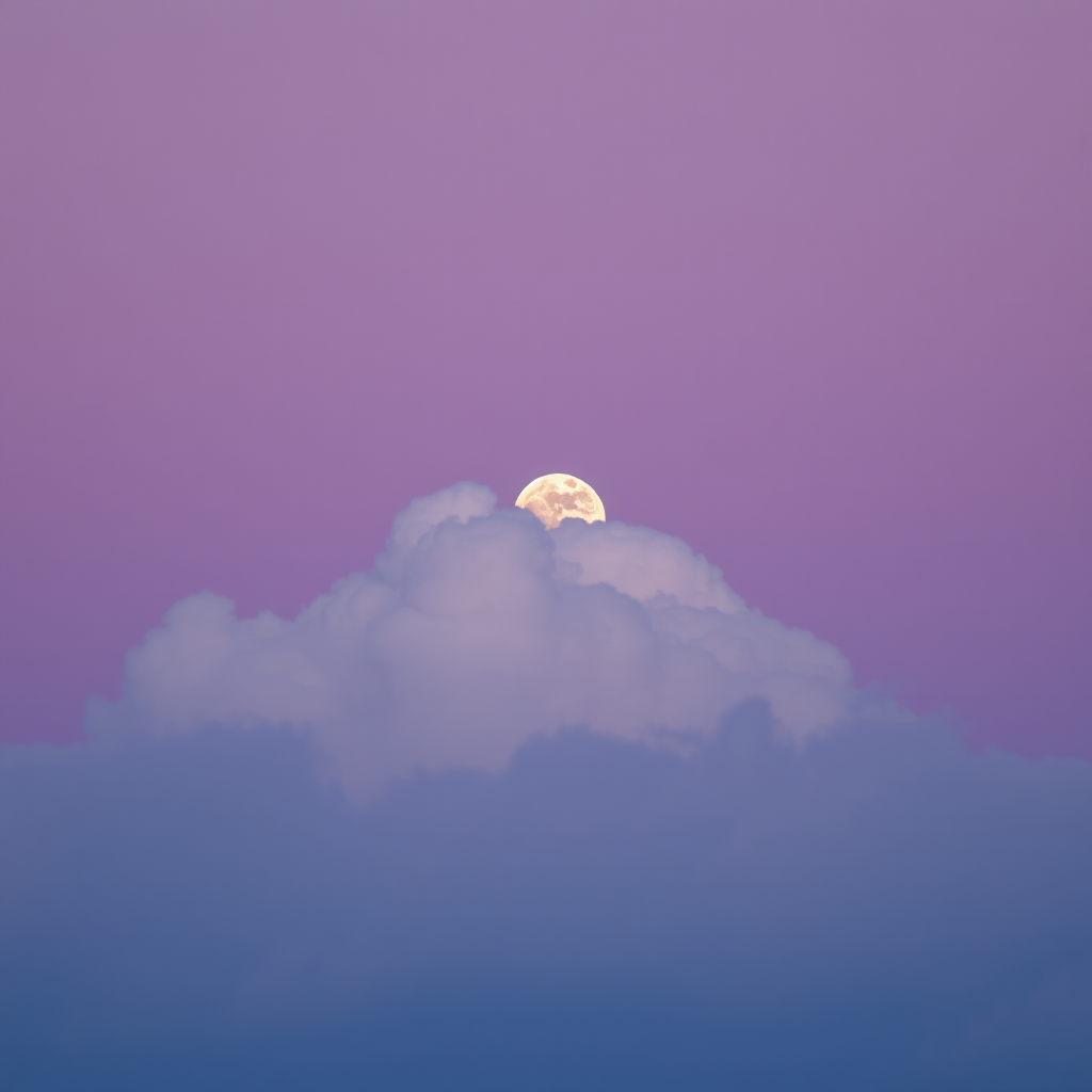 Purple Sky with Moon and Clouds - Sample AI Image