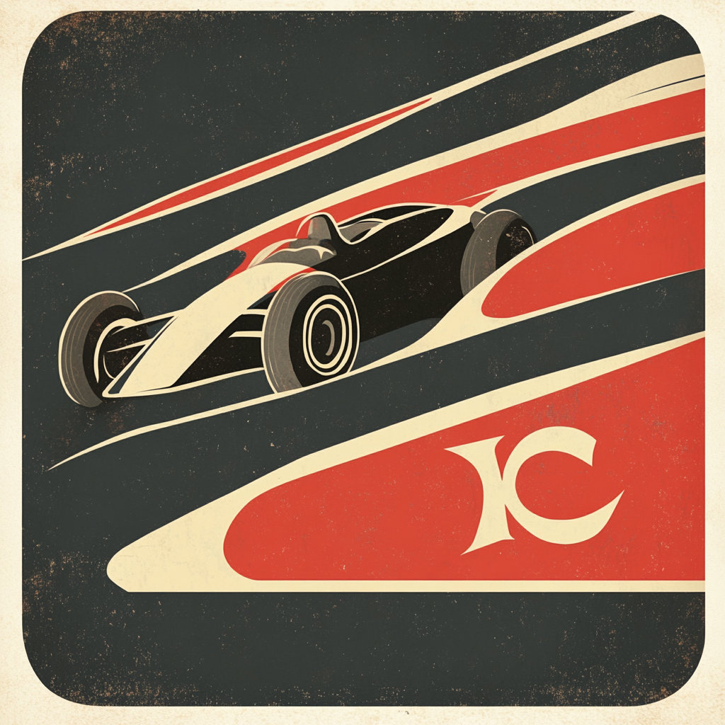 RC Upscale Lounge: Vintage Racing-Themed App Logo