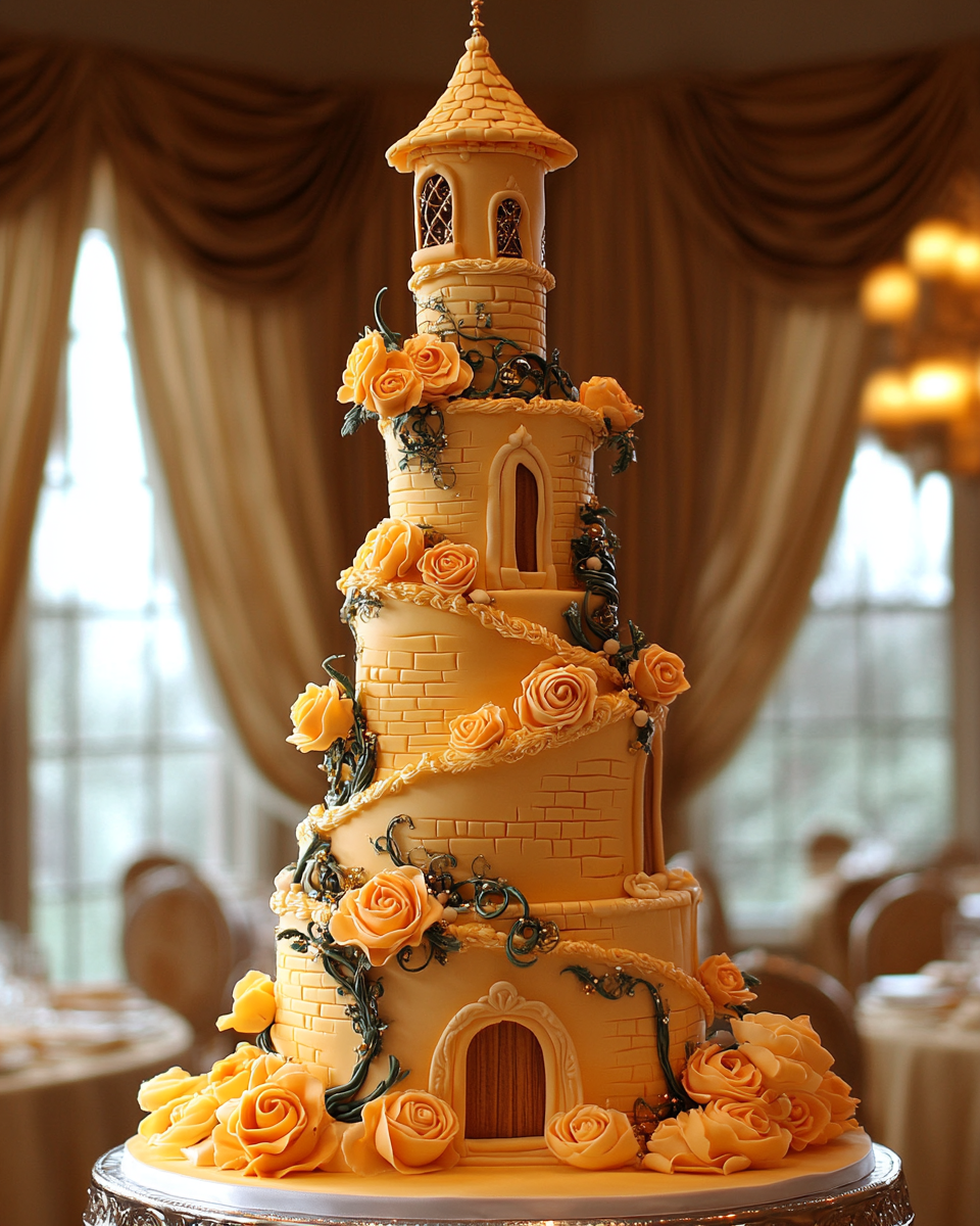 Rapunzel's Tower Inspired Elaborate Wedding Cake Design