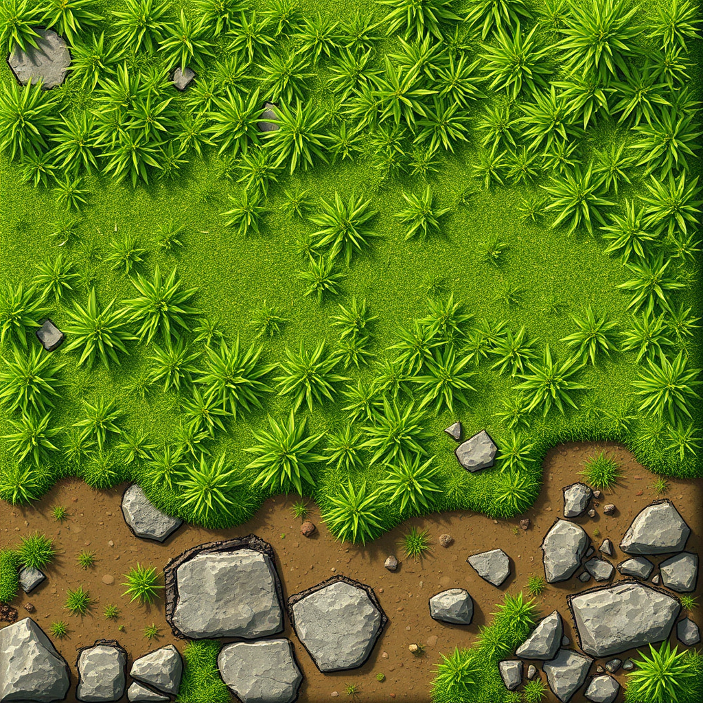 Realistic Grass Tiles for Video Game Perspective