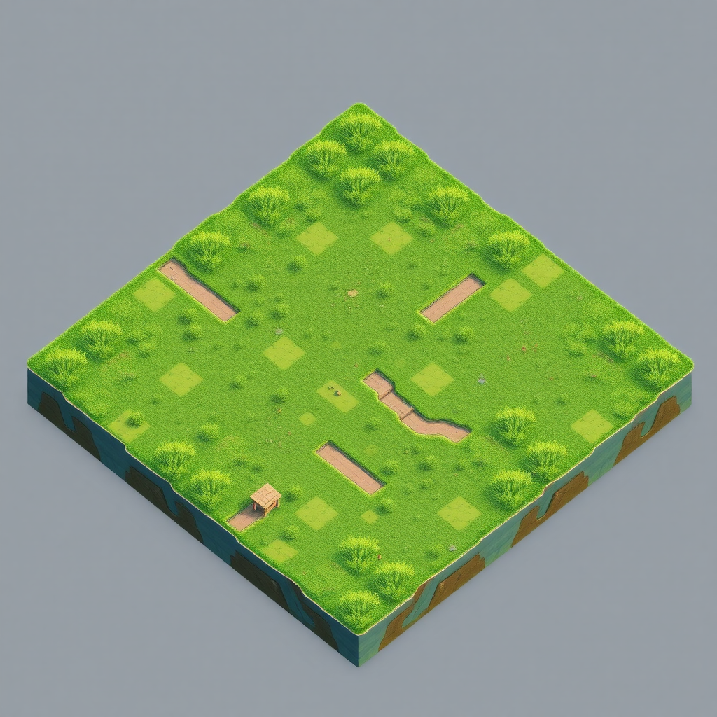 Realistic grass tile asset for videogame.