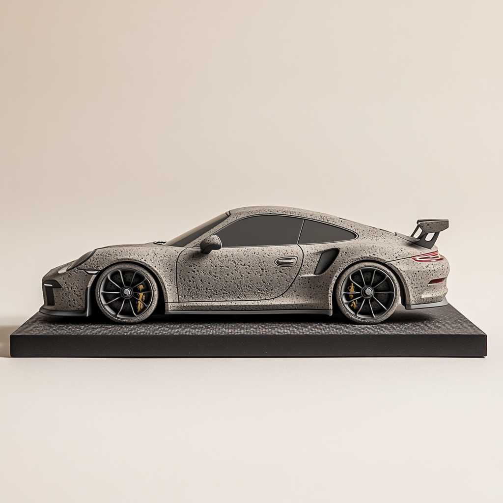 Realistic model of Porsche GT3 on carbon fiber