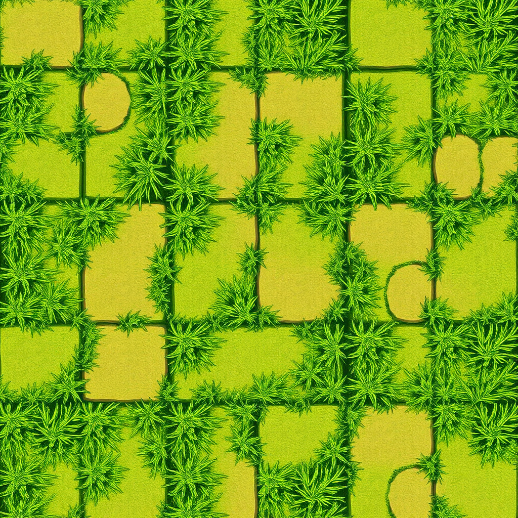 Realistic perspective of grass tiles for videogame