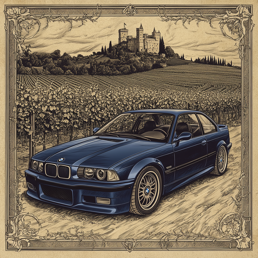 Regal BMW M3 (E36) in Vintage Landscape