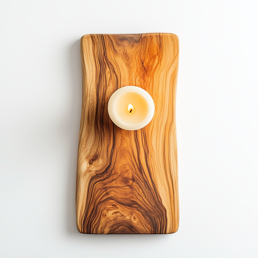 Rich Color Acacia Wood Board for Candle Display