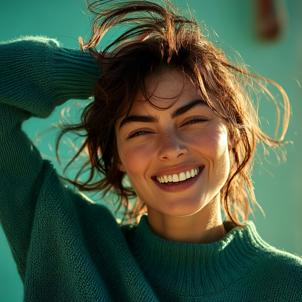 Romanian Woman Showcasing Natural Beauty Outdoors