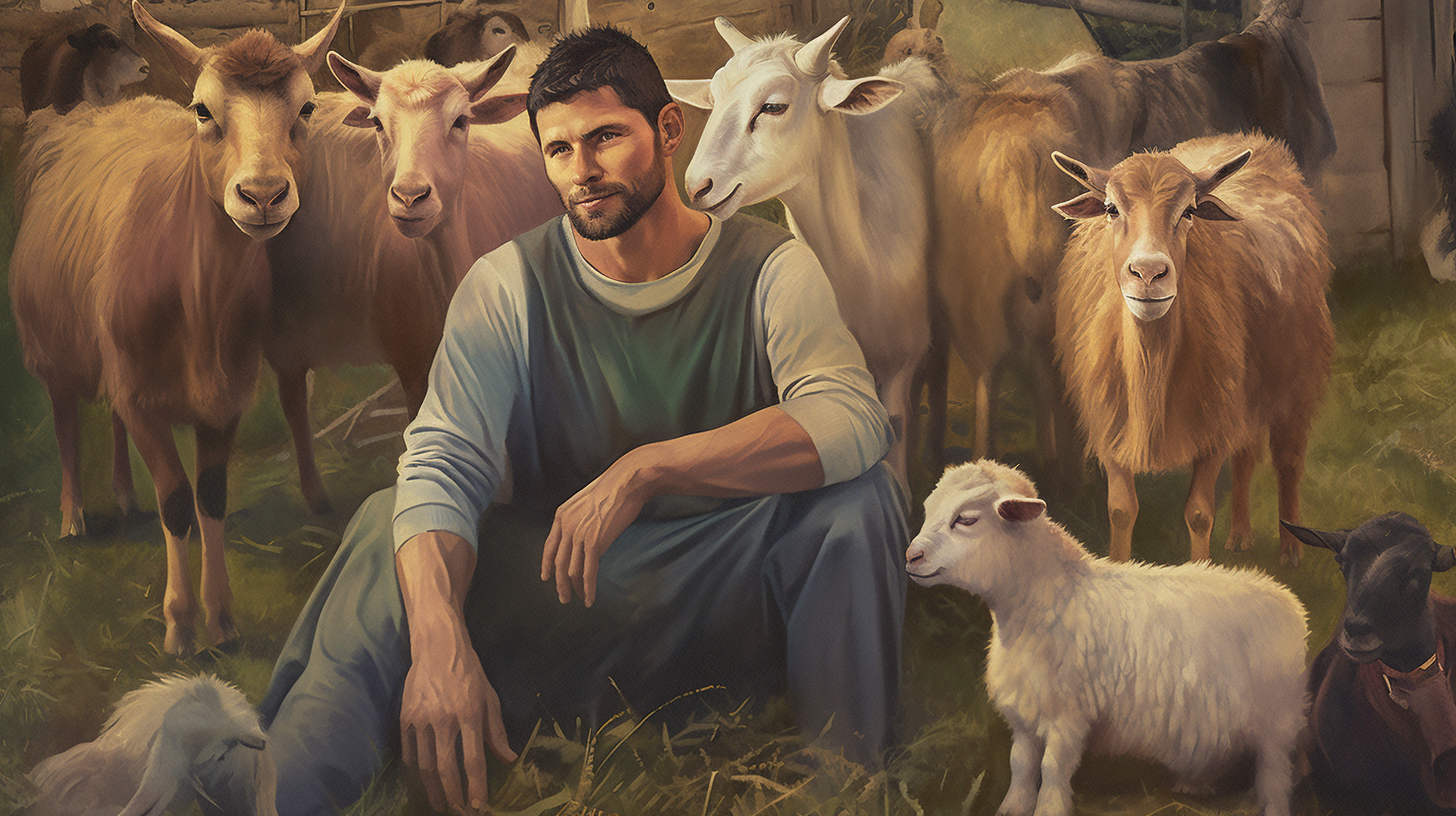 Ronaldo and Messi Portrait in Rural Farm Scene