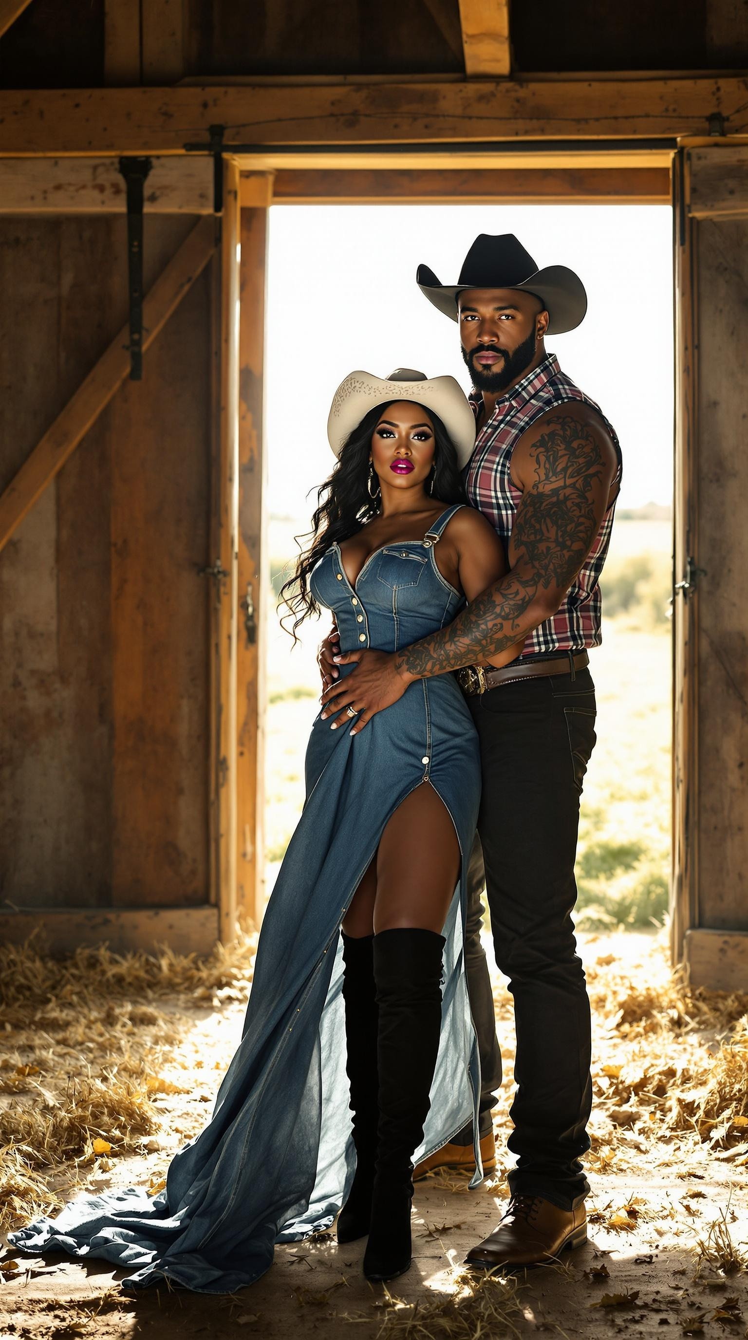 Rustic Barn Romance in Golden Sunlight