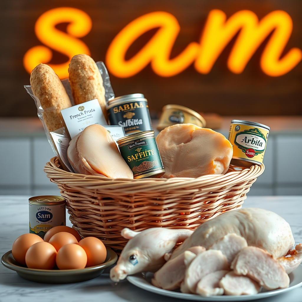 Sam's Food Basket with Chicken, Bread, and Mutton