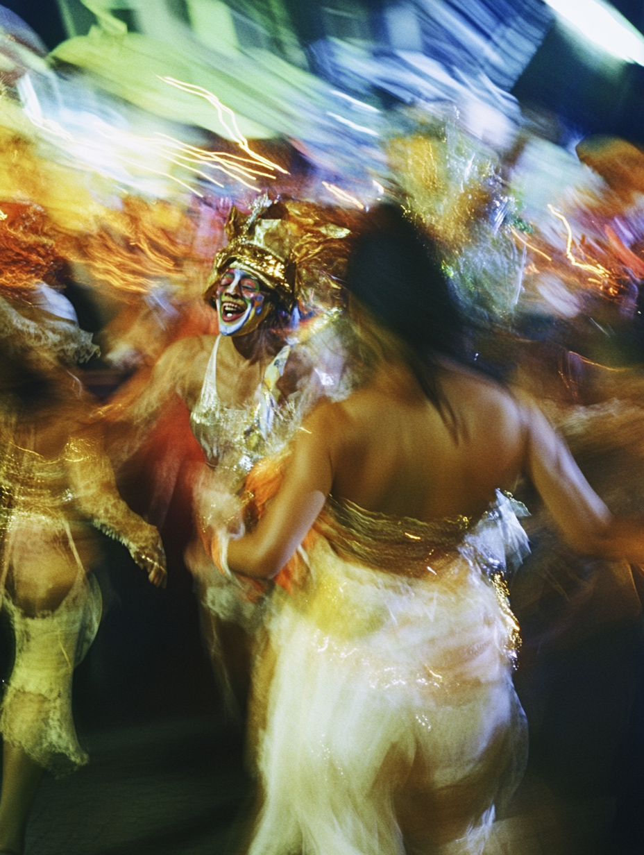 Samba dancers joyfully dance in Brazil's Carnival