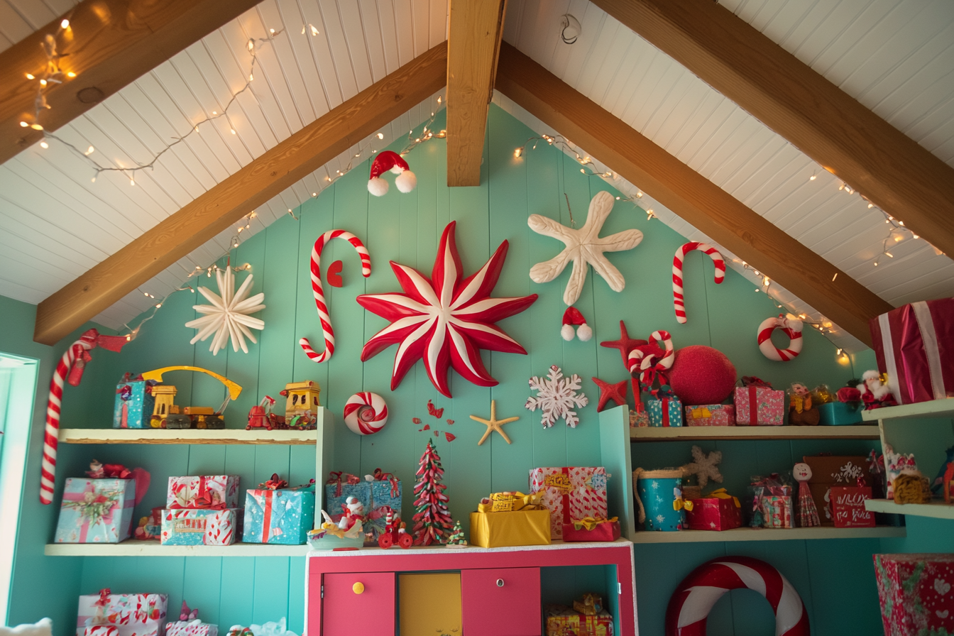 Santa's Beachside Workshop's Magical Holiday Wall