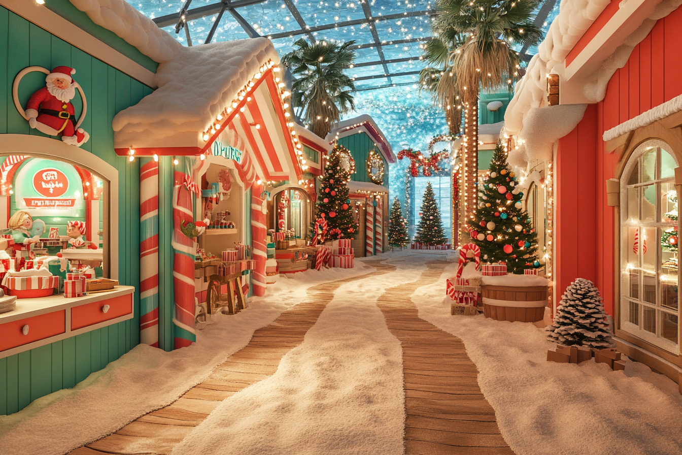 Santa's Beachside Workshop with Cheerful Elves