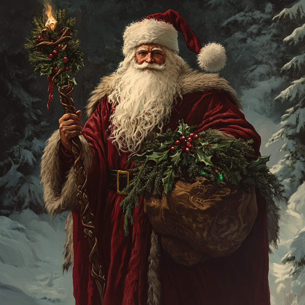 Santa, the Winter King, DnD warlock with gifts.