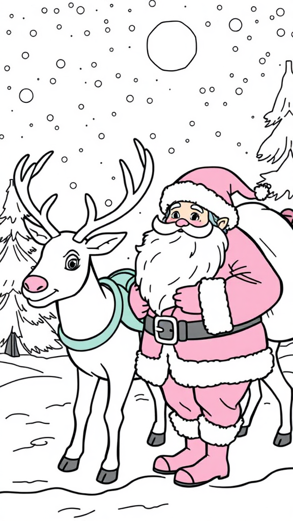 Santa and his reindeer prepare for Christmas.