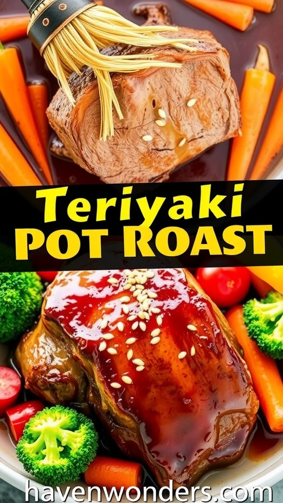 Savory Teriyaki Pot Roast Collage by havenwonders.