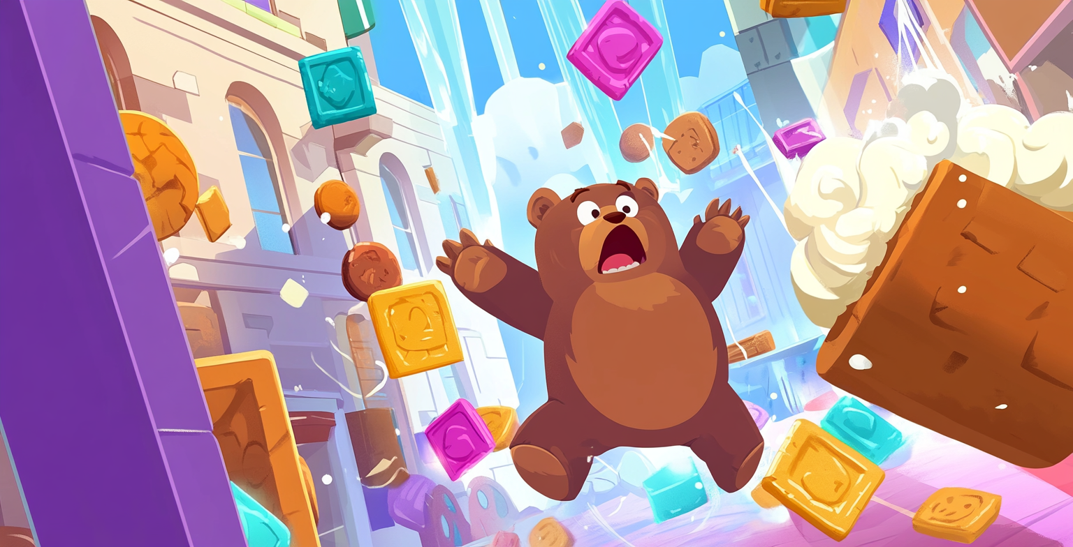 Scared Bear in Cookie Jam Game with Whipped Cream