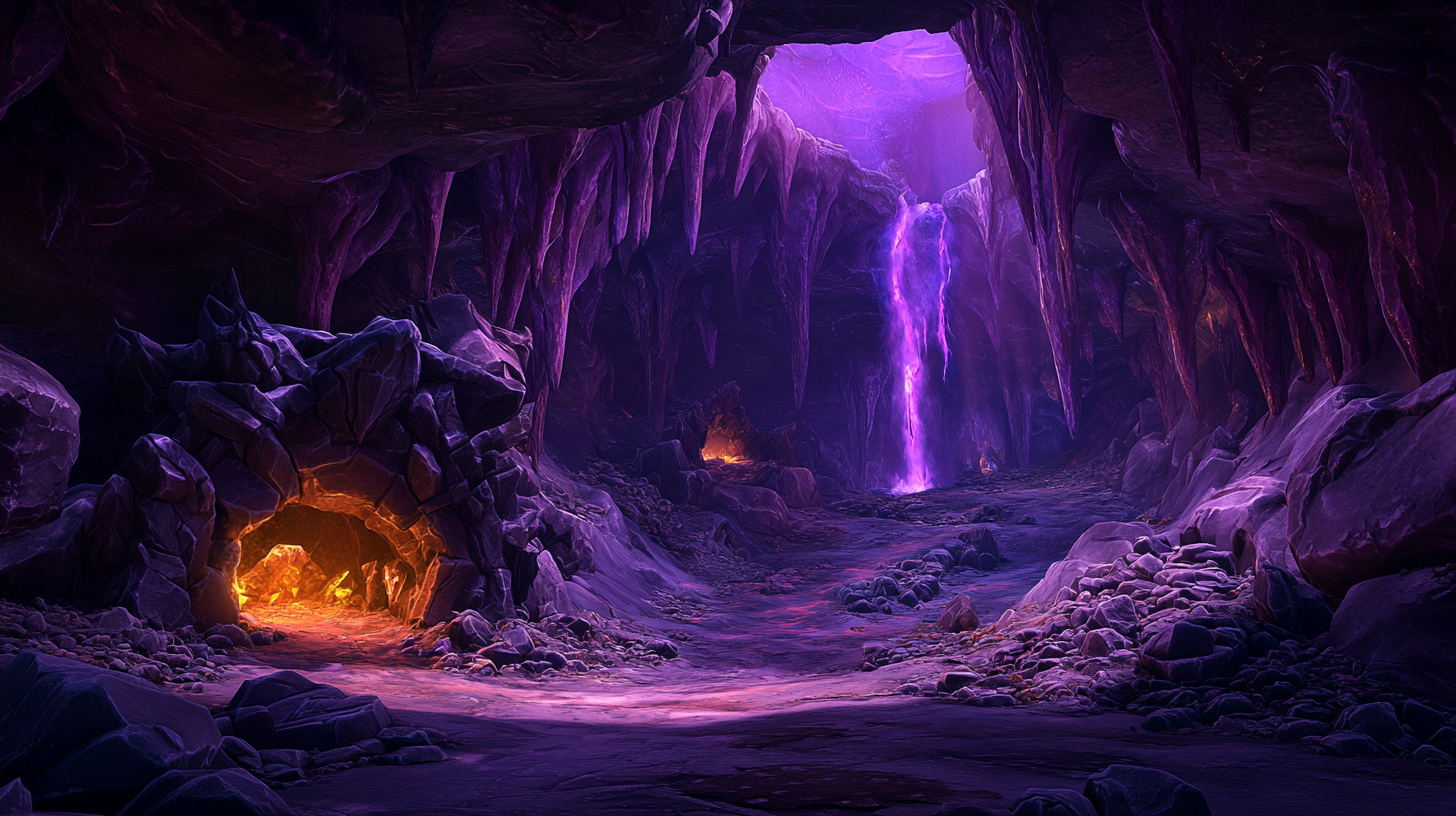 Screenshot of Molten Core caves in World of Warcraft.