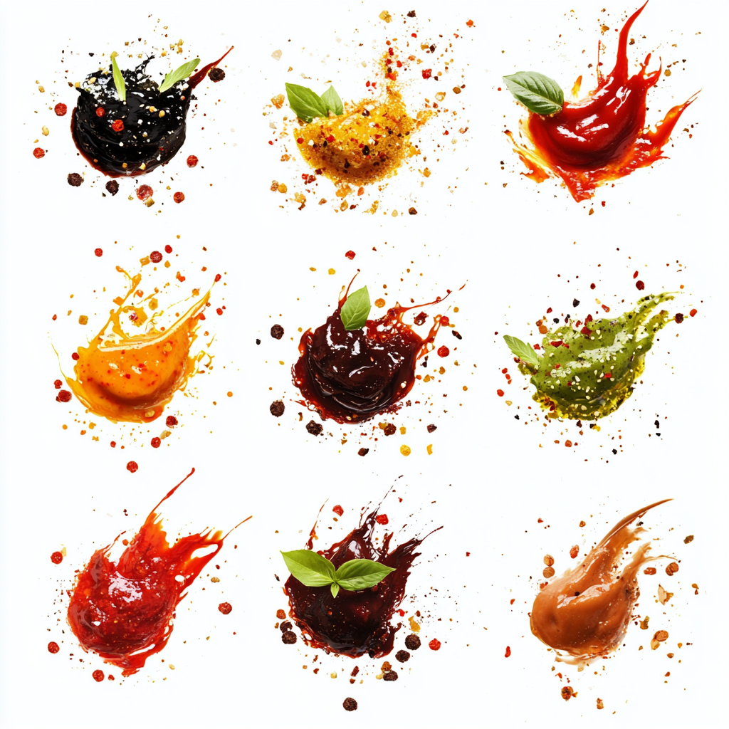 Seasonings for Tasty Flavors on White Background