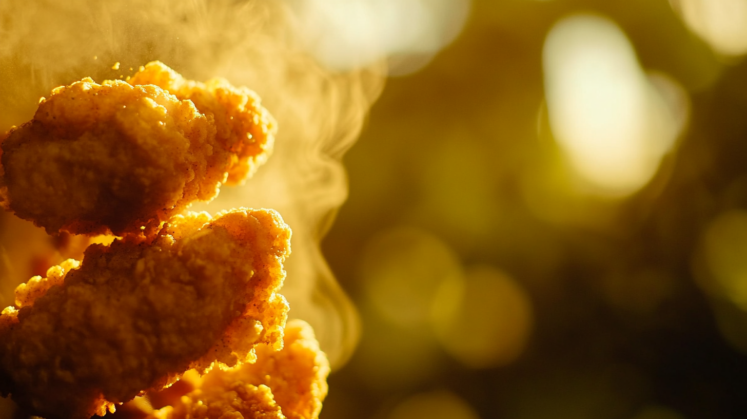 Serene Chicken Nugget Advertisement in Modern Setting