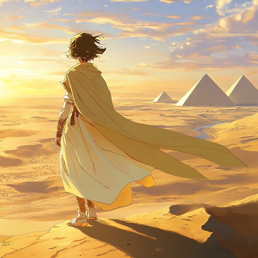 Serene Pharaoh at Dawn on Giza Plateau