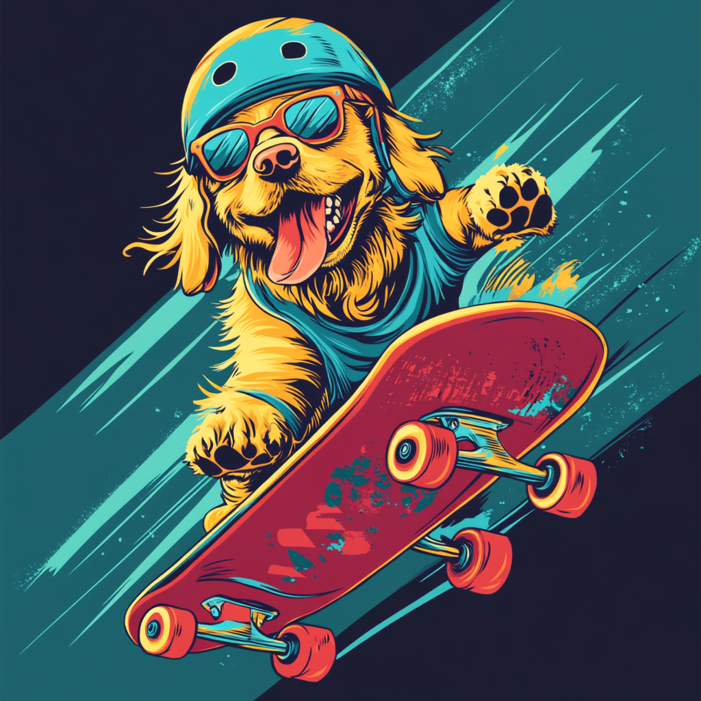 Skateboarding Dog: Cool and Adventurous