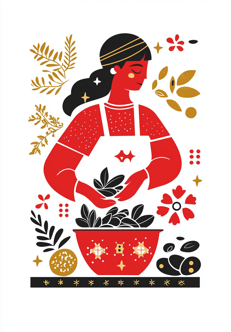 Slavic Saint Woman Cooking Mussels in Pot Icon