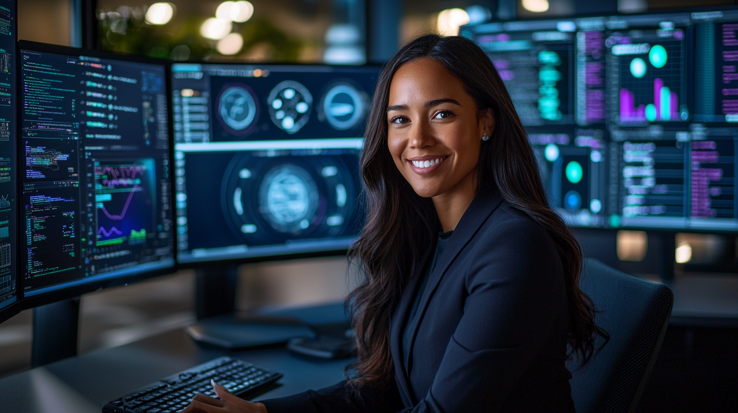 Smiling Executive in Modern Office