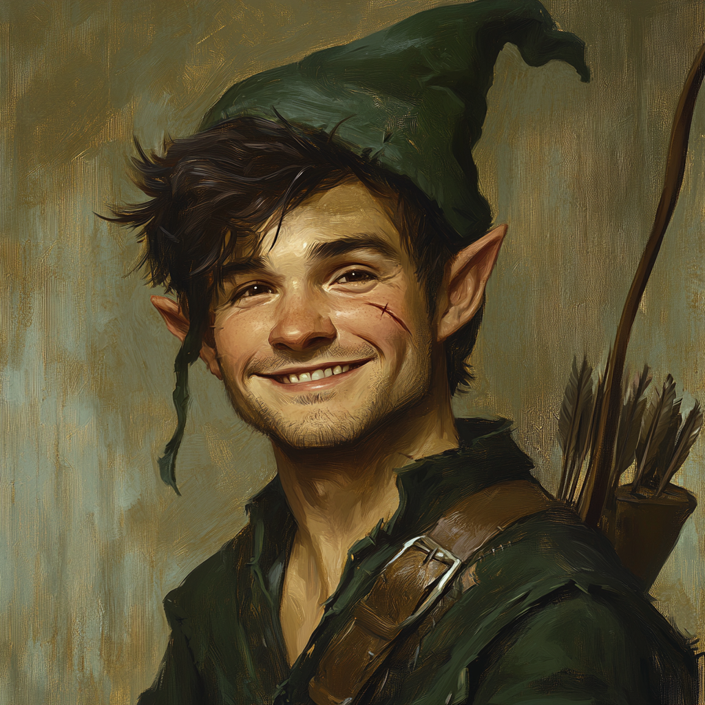 Smiling Gnome with Scar - Dungeons and Dragons