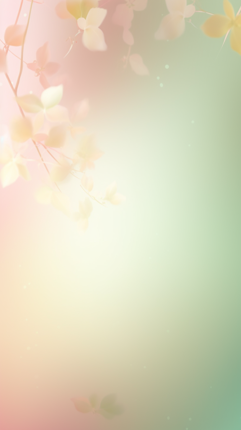 Soft spring pastel gradient wallpaper with floral patterns