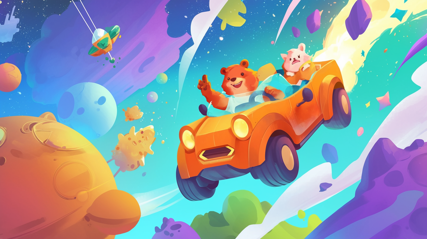 Space Adventure: Robot-driven Car with Animal Friends