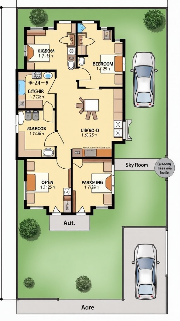 Spacious Five-Bedroom House with Detailed Floor Plan