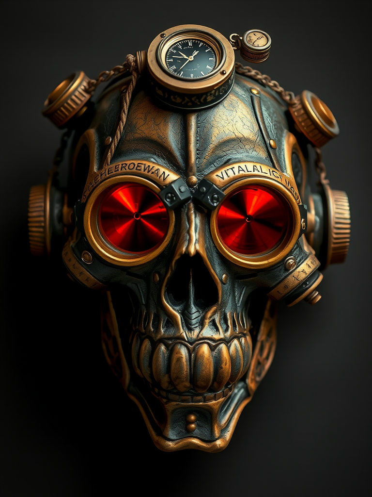 Steampunk skull mask accessory for Halloween costume