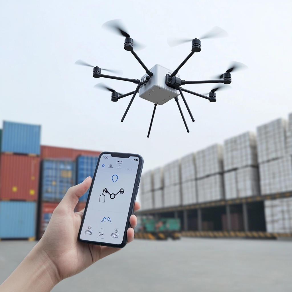 Steps to use mobile app for drone logistics delivery.