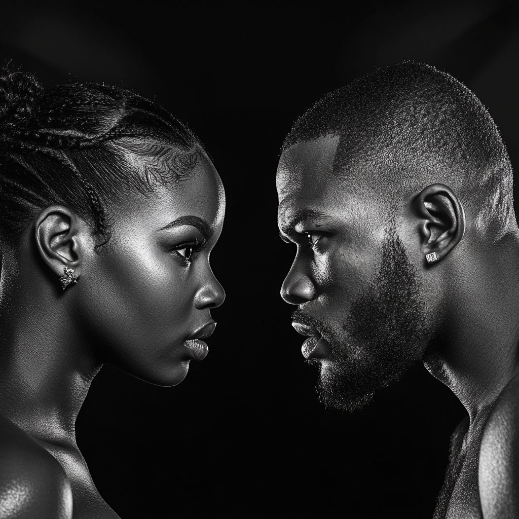 Stormzy and Rhianna in intense stare down calm.