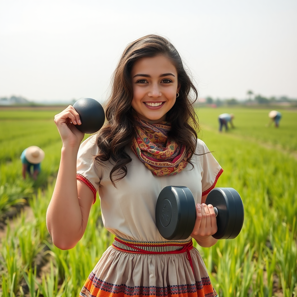 Strong Girl in Iranian Dress by Paddy Field