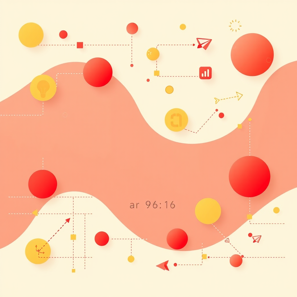 Structured Red and Yellow Geometric Diagram