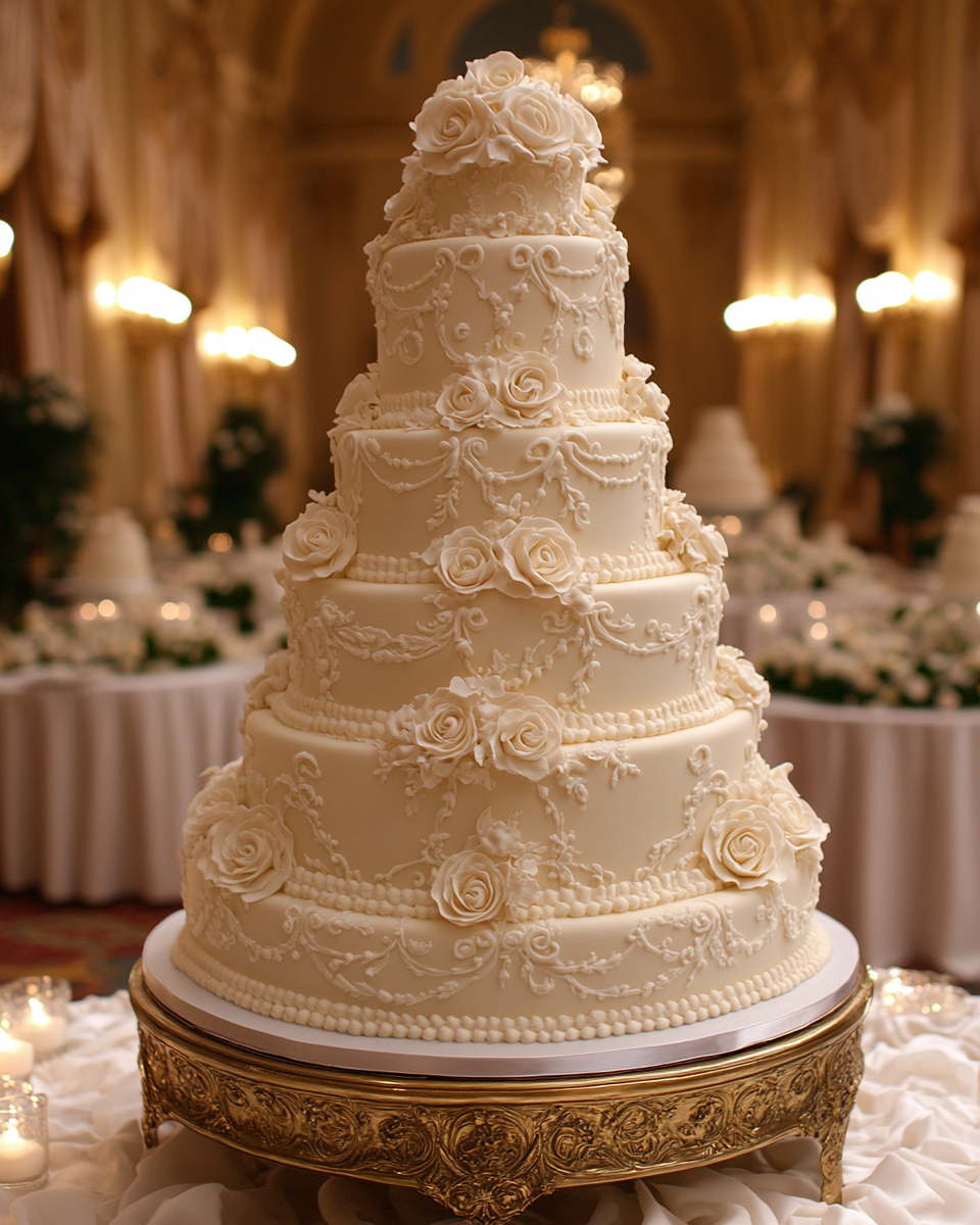 Stunning Wedding Cake with Victorian Design